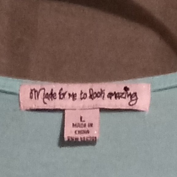 Teal Aqua Tank Top with Outer Front Lace Layer - Picture 6 of 6